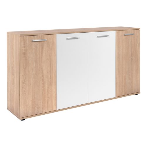 Buffet 4 portes TOLEDO décor chêne sonoma/blanc