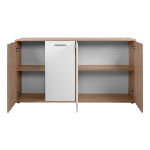 Buffet 4 portes TOLEDO décor chêne sonoma/blanc