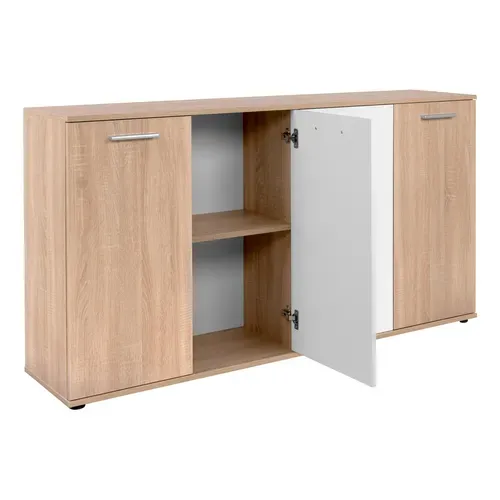 Buffet 4 portes TOLEDO décor chêne sonoma/blanc