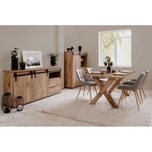 Table à Manger 160 X 90 Cm Pieds Croix Manzano