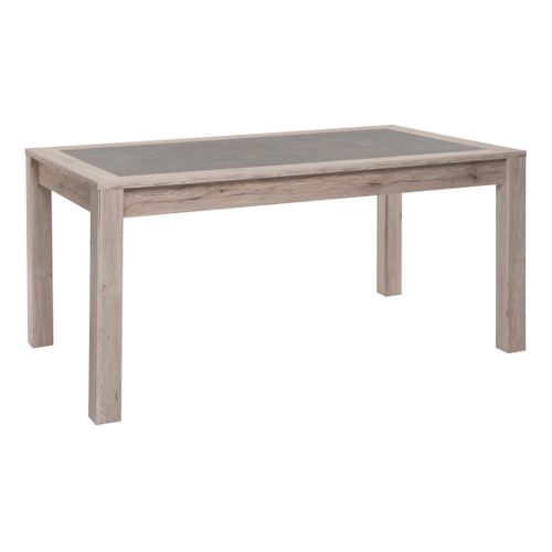 Table L.140 cm+ allonge MALTA imitation chêne et béton