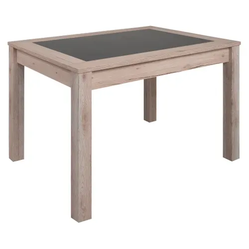 Table L.120 cm MALTA imitation chêne et béton vue 3/4