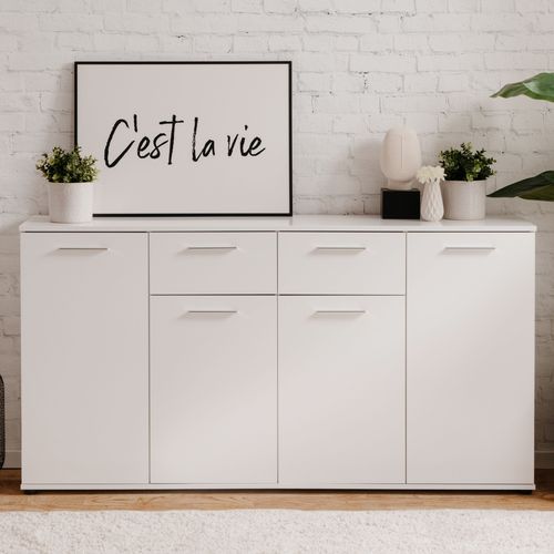 Buffet 4 portes/ 2 tiroirs TOLEDO blanc brillant