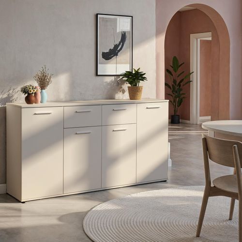 Buffet 4 portes/ 2 tiroirs TOLEDO blanc brillant