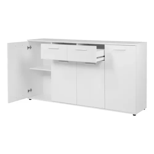 Buffet 4 portes/ 2 tiroirs TOLEDO blanc brillant