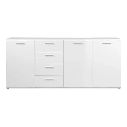 Buffet 3 portes/4 tiroirs TOLEDO blanc brillant
