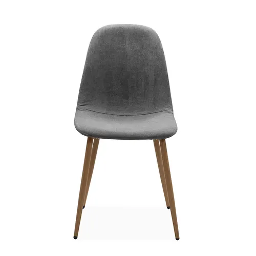 Chaise Velours Gris Pieds Métal Anya