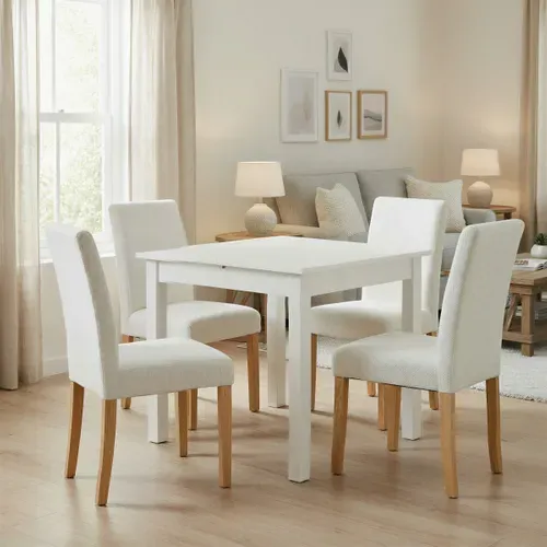 Table extensible L. 80/120 cm DORA Blanc