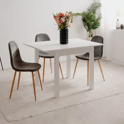 Table extensible L. 80/120 cm DORA Blanc