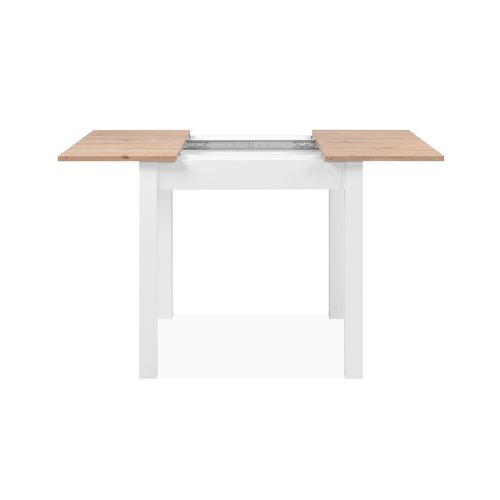 Table avec allonge 80/120 DORA Imitation chêne/ blanc