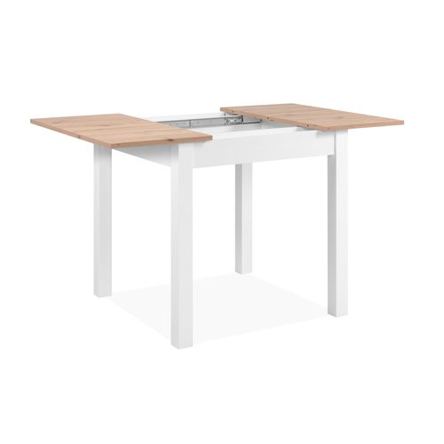 Table avec allonge 80/120 DORA Imitation chêne/ blanc