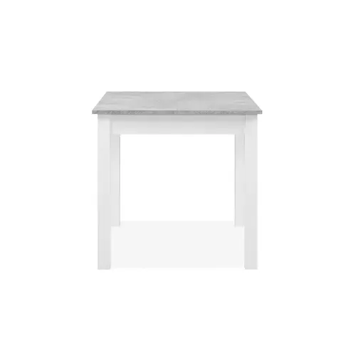 Table extensible L. 80/120 cm DORA Imitation béton/blanc