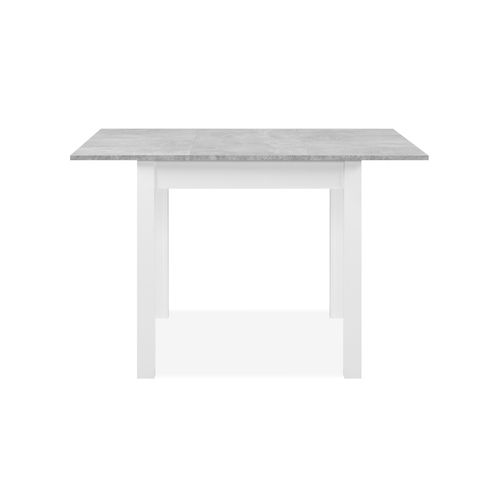 Table extensible L. 80/120 cm DORA Imitation béton/blanc