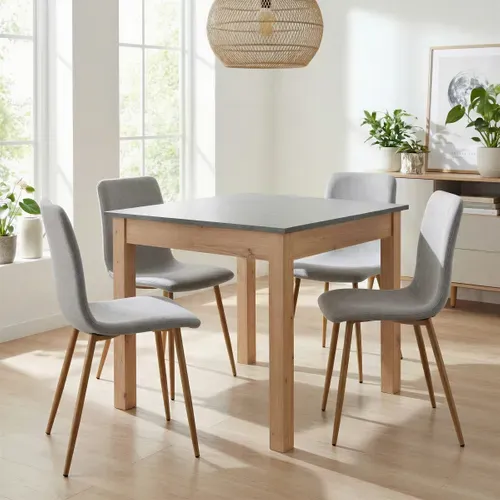 Table extensible L. 80/120 cm DORA Imitation chêne /gris