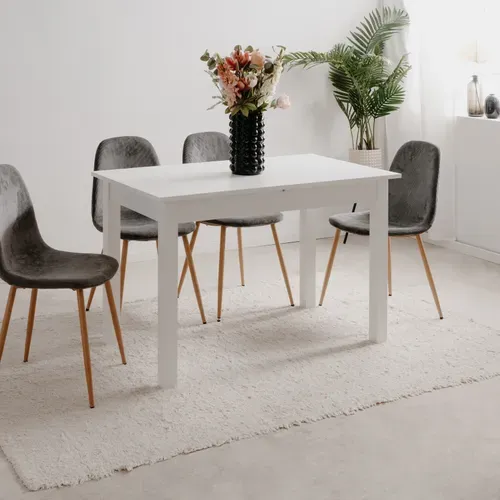Table extensible L. 120/160 cm DORA Blanc