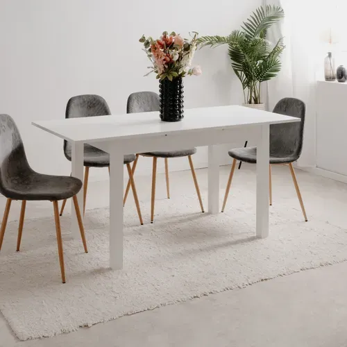 Table extensible L. 120/160 cm DORA Blanc