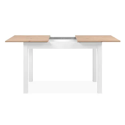 Table extensible L. 120/160 cm DORA Imitation chêne et blanc