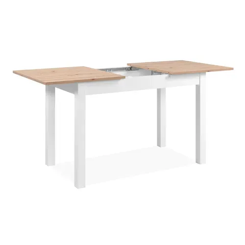 Table extensible L. 120/160 cm DORA Imitation chêne et blanc