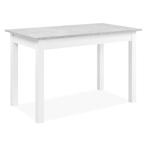 Table extensible L. 120/160 cm DORA Imitation béton et blanc