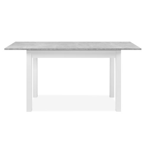 Table extensible L. 120/160 cm DORA Imitation béton et blanc