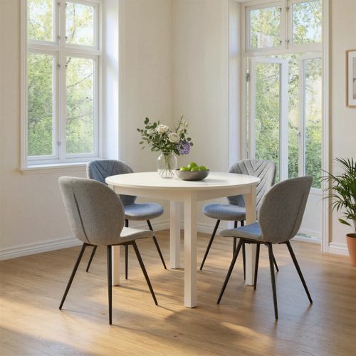 Table ronde extensible 100/140 DORA Blanc