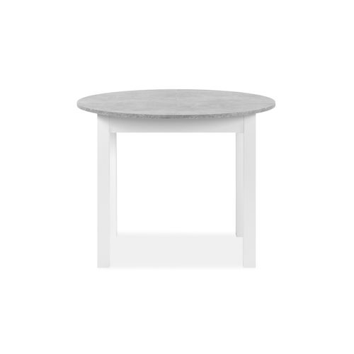 Table ronde extensible 100/140 DORA Imitation béton/blanc