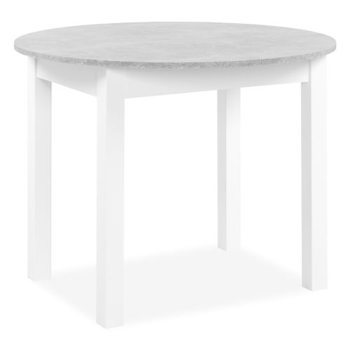 Table ronde extensible 100/140 DORA Imitation béton/blanc