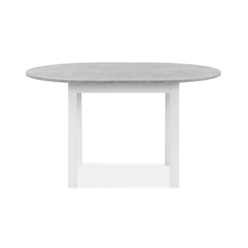 Table ronde extensible 100/140 DORA Imitation béton/blanc