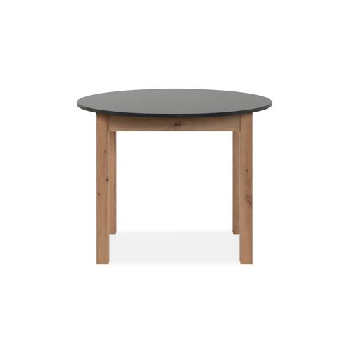 Table ronde allonge 100/140 DORA Imitation chêne et gris