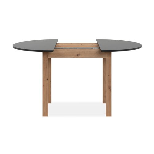 Table ronde allonge 100/140 DORA Imitation chêne et gris