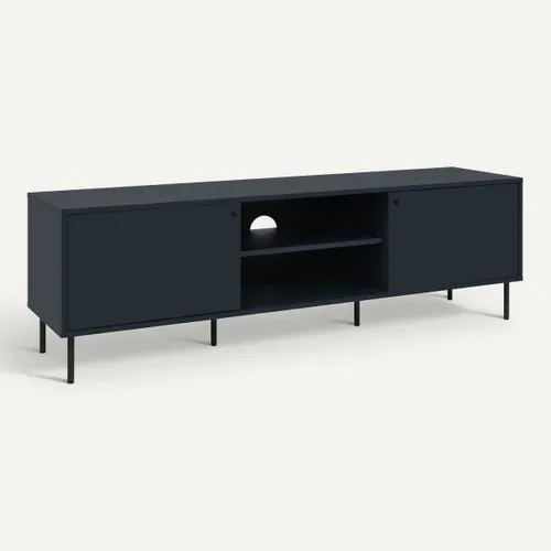 Meuble TV CARACAS Bleu marine vue 3/4