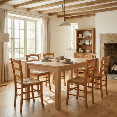 Table L. 140/180 MALTA Imitation chêne vue d'ambiance 1