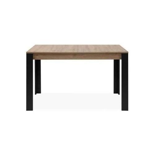 Table Extensible 100-150 Cm Chêne Artisan Et Noir Mat
