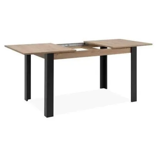 Table Extensible 100-150 Cm Chêne Artisan Et Noir Mat
