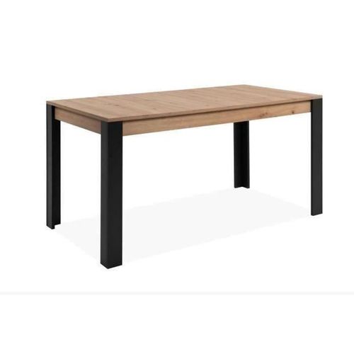 Table Extensible Tolosa — Chêne Artisan 150→200 Cm, Pieds Noirs, 8–10 Pers