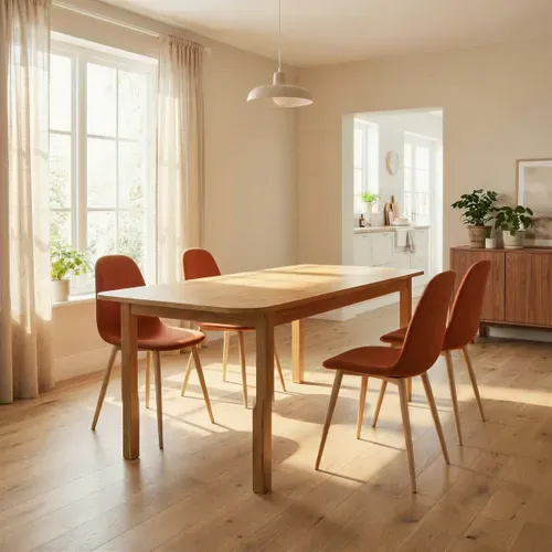 Table L. 160/200 cm TOLEDO Imitation chêne vue d'ambiance 1