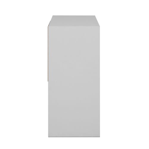 Rangement 4 cubes blanc CUBIK avec 2 paniers tissu gris