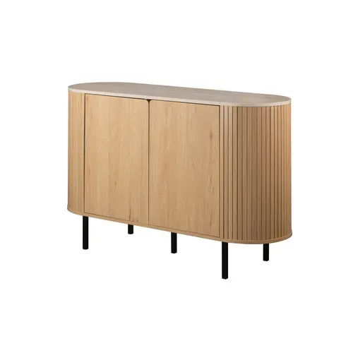 Rangement 2 portes FABIA imitation chêne et effet travertin vue 3/4