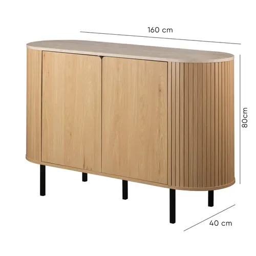 Rangement 2 portes FABIA imitation chêne et effet travertin