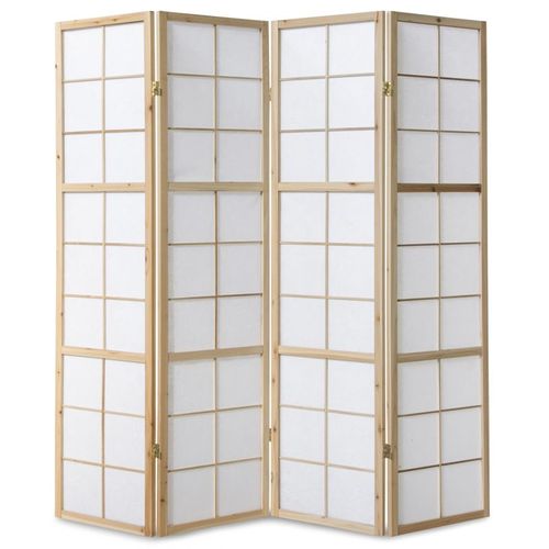 Paravent Bois 4 Pans Clair