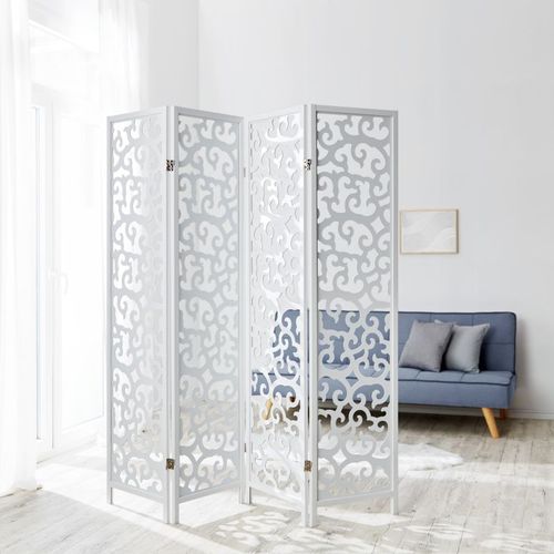 Paravent Bois Pans - Blanc