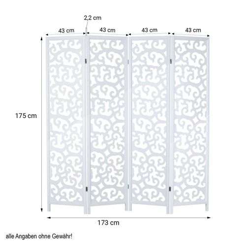 Paravent Bois Pans - Blanc