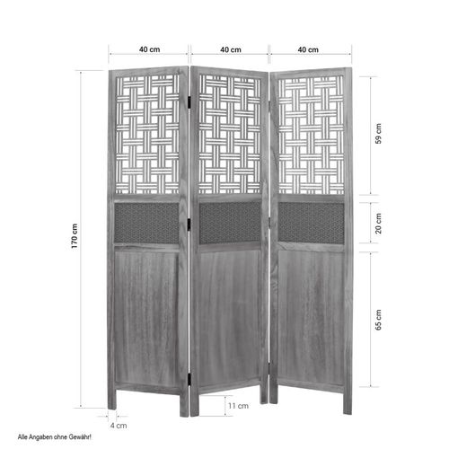 Paravent 3 Pans En Bois Clair