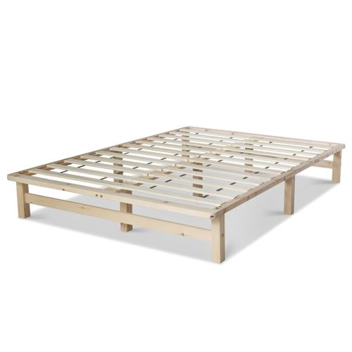 Lit Double Futon En Bois Massif 140x200 Cm - Design Moderne Et Pratique