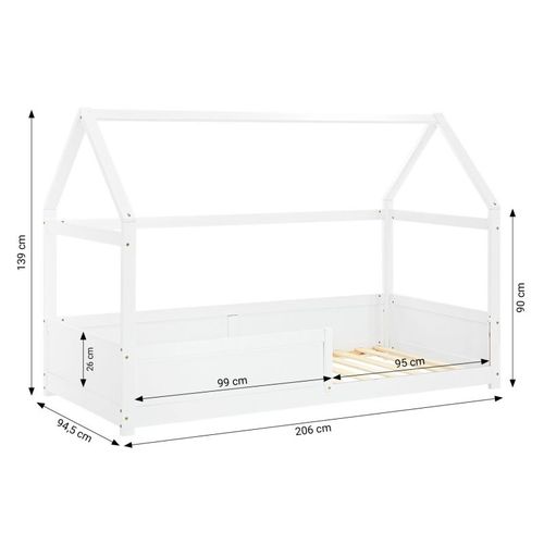 Lit Enfant 90x200 Cabane Barrières Montessori