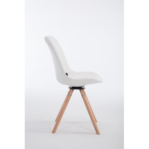Chaise calais pivotante pieds carrés , blanc /nature