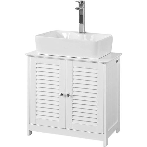 Meuble Sous-lavabo Meuble De Salle De Bain Vasque - 2 Portes Et 2 Étages -blanc, Frg237-w