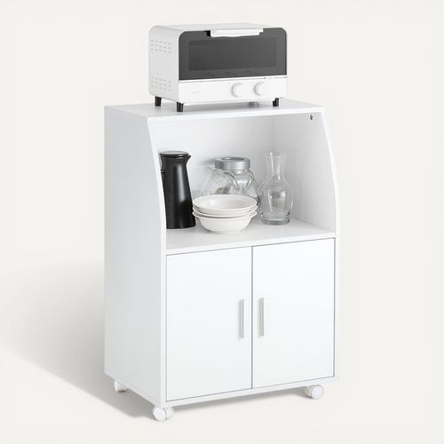 Desserte Micro-onde à Roulettes Meuble De Rangement Cuisine, Frg241-w