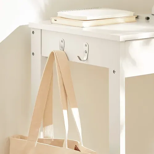 Table Bureau Informatique Secrétaire Avec 1 Tiroir Et 2 Crochets Bureau D'ordinateur Blanc, Fwt43-w