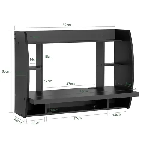 Fwt18-sch Table Murale Bureau Avec Étagère Intégrée Armoire De Rangement Murale Blanc
